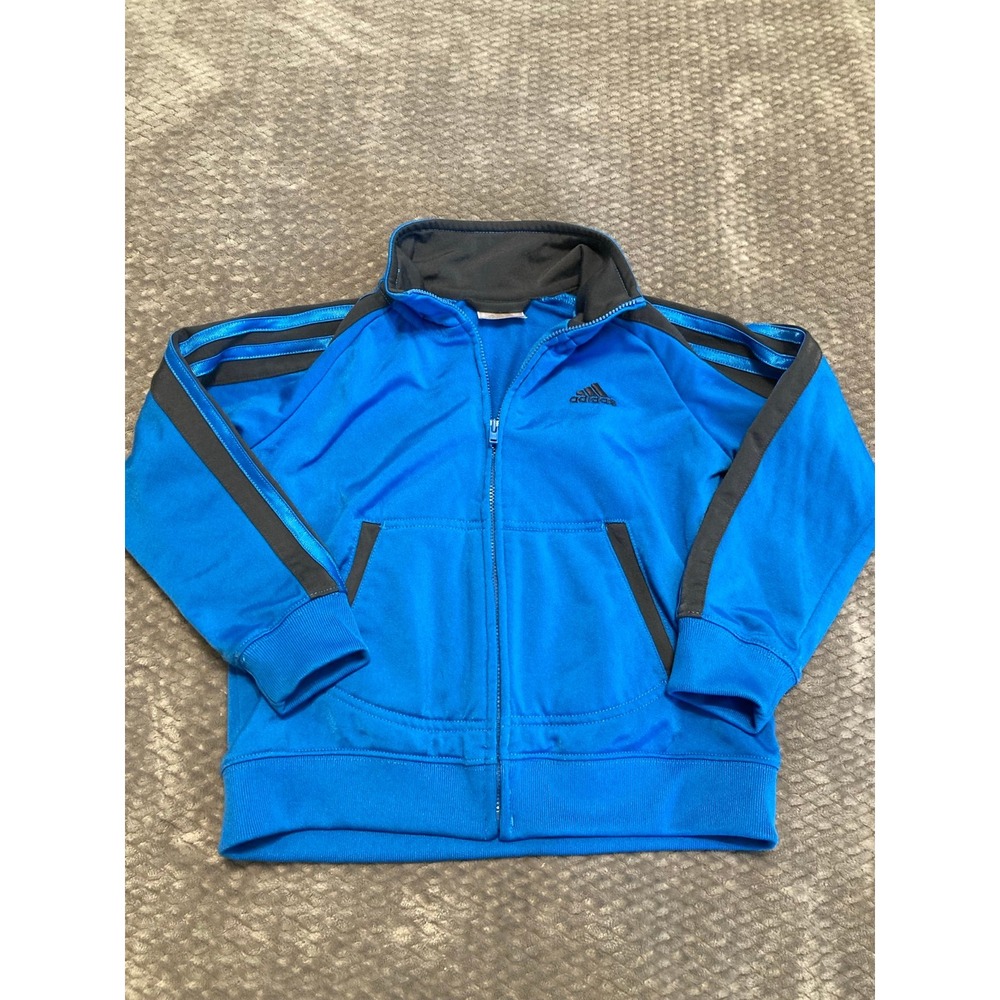 Youth Zip Up Jacket by Adidas- Black/Blue- size 6-7